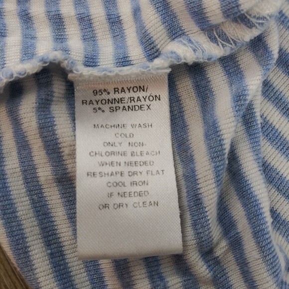 LOFT Blue Stripe Long Sleeve Shirt Womens Top - Size S - Picture 5 of 6